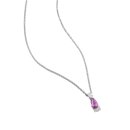 Pink Sapphire & Diamond Pendant Necklace