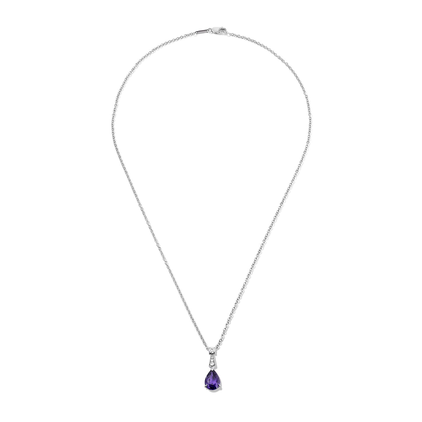 Purple Sapphire & Diamond Pendant Necklace