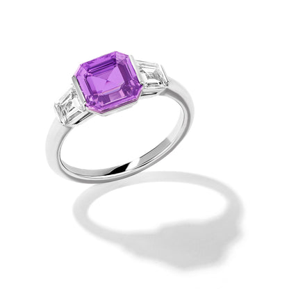 Purple Sapphire & Diamond Ring