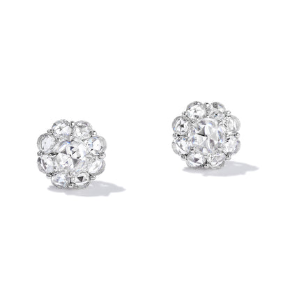 Rose-Cut Diamond Stud Earrings