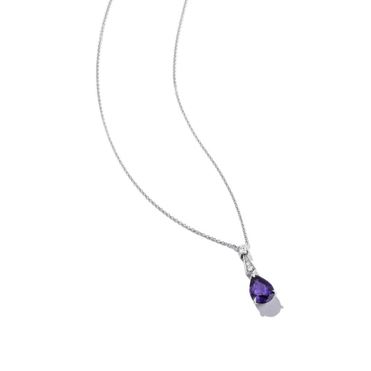 Purple Sapphire & Diamond Pendant Necklace