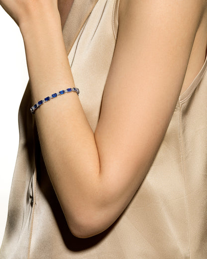 Blue Sapphire & Diamond Bracelet