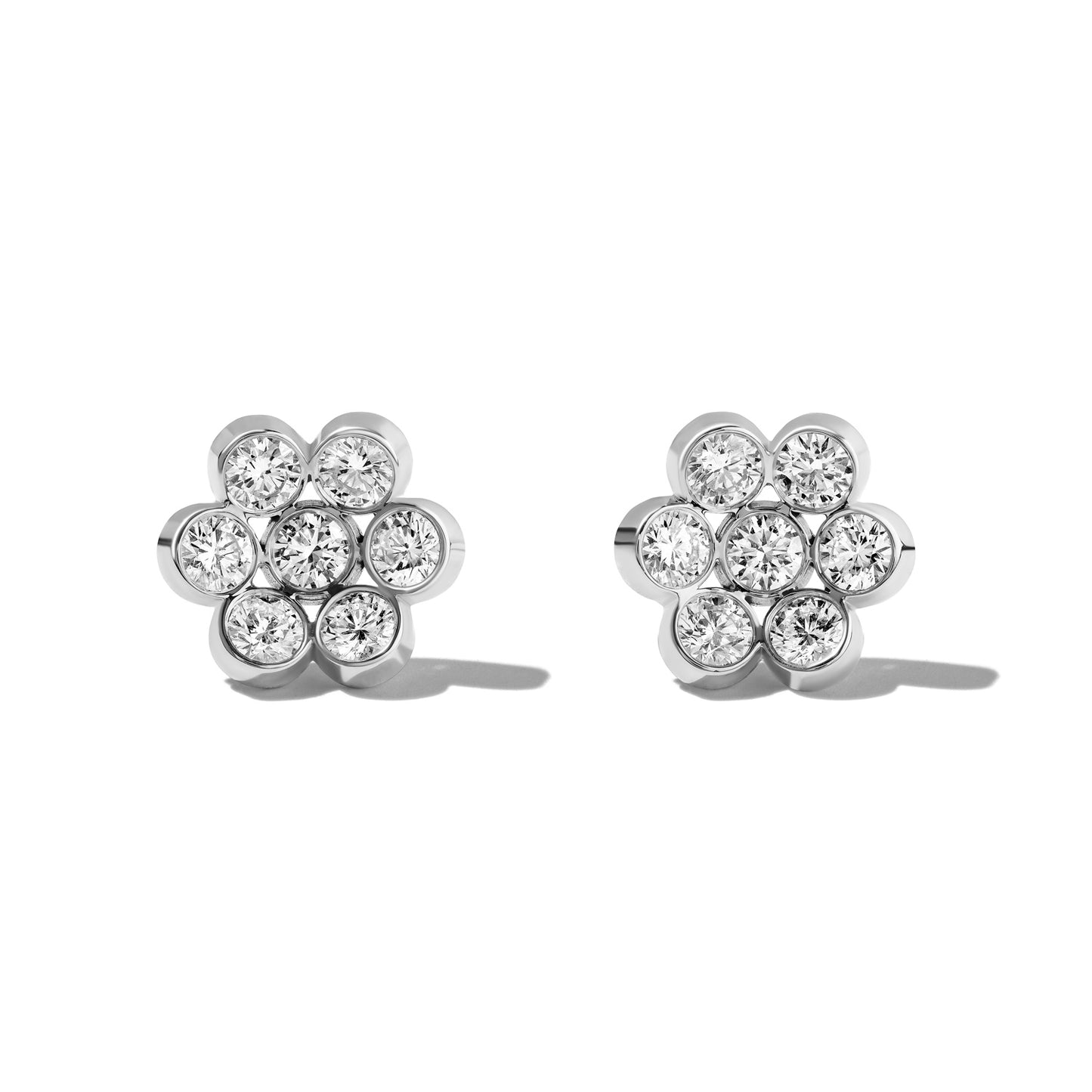 Fiore Diamond & Platinum Earrings - Medium