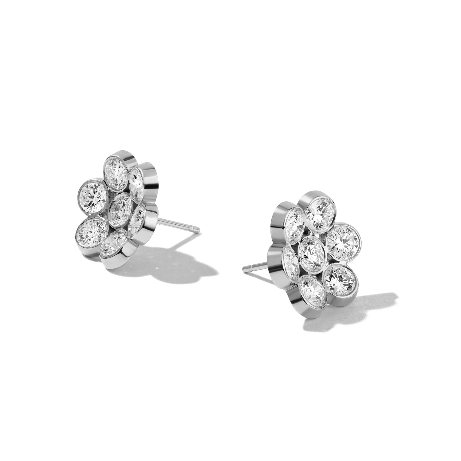 Fiore Diamond & Platinum Earrings - Medium