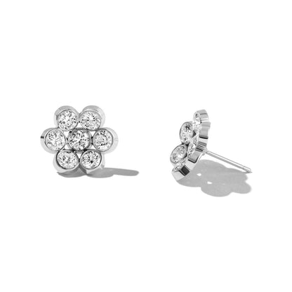 Fiore Diamond & Platinum Earrings - Medium