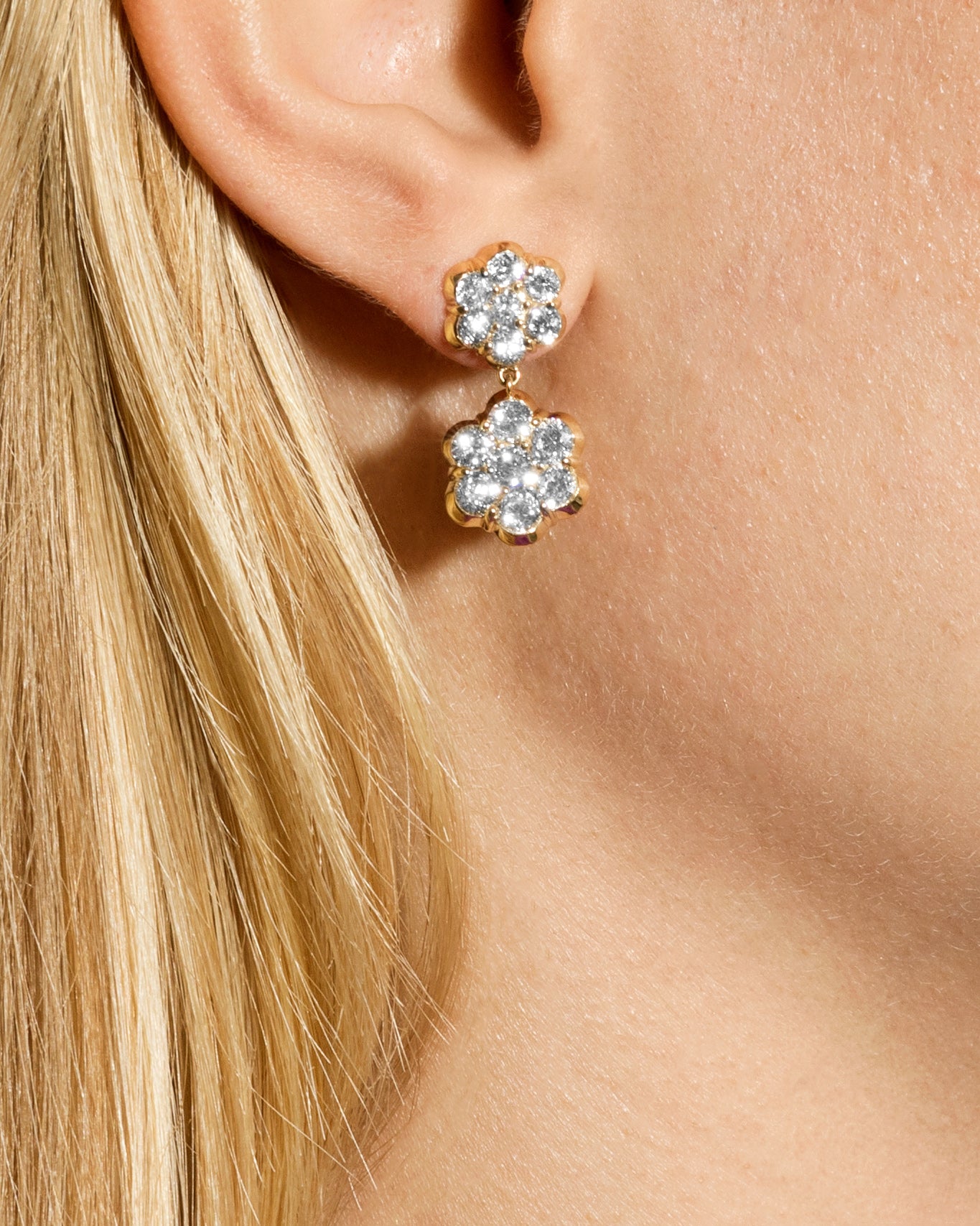 Gold drop diamond earrings deals
